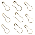 Nine vintage bronze bulb pins in a 3x3 matrix layout for DIY knitting and garment tags - Bronze