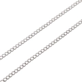 DIY silver stainless steel curb chain links for necklace and bracelet jewelry making - Tail Chain Diameter 0.6mm Width 3mm Size 3x4mm / Steel Color 1m/Pack