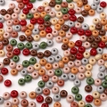 Mix of colorful round wooden beads for handmade DIY jewelry necklaces and phone chains - Abacus Bead Style / 10g Pack (6x4mm) / Maillard Color Palette