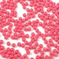 Cuentas redondas de acrílico rosa vibrante para pulseras DIY y joyería - 6mm Agujero aprox. 1mm / Paquete de 10 / Rosa Roja