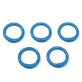 Set of five bright royal blue alloy spring O-rings for DIY jewelry making and keychains - Diameter approx 23.5mm / Dark Blue