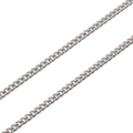 Silver stainless steel curb chain with flat interlocking links for DIY jewelry making - Curb Chain Diameter 0.8mm Width 3mm Size 3x4mm / Steel Color 1m/Pack