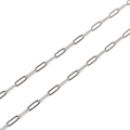 Polished silver stainless steel paperclip chain links for DIY jewelry making - Flat Paperclip Link Diameter 0.8mm Width 3mm Size 3x9mm / Steel Color 1m/Pack