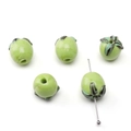 Perles de verre faites main en forme de pomme vert clair pour la création de bijoux DIY - Tomate Verte
