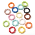Multicolor acrylic figure-eight beads with smooth lacquer finish for DIY jewelry crafts - Hollow Large Ring Spacer Style / 5 Pieces/Pack (27mm) / Mixed Colors
