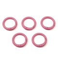 Set of five matte pink zinc alloy spring O-rings for DIY jewelry and bag hardware - Diameter approx 23.5mm / Deep Pink