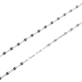 Polished silver stainless steel twisted wave chain for DIY jewelry making and crafts - Lip Link Chain Diameter 0.4mm Width 2mm Size 2x4.2mm / Steel Color 1m/Pack