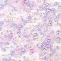 Mezcla de cuentas de vidrio violetas y rosas en varias formas para creación de joyas DIY - 10 g / Serie Púrpura Claro