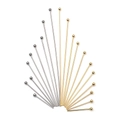 Golden and silver stainless steel ball head pins in various sizes for DIY jewelry making - 0.6x45mm / Ball Pin / 50 Pieces / Gold Plated Steel