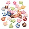 Colorful acrylic flower pendants for DIY jewelry making with built-in hanging holes - Egg Yolk Small Flower Pendant Style / 5 Pieces/Pack (15x18mm) / Mixed Colors