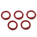 Five-piece set of red paint-sprayed alloy spring rings for DIY jewelry and keychains - Diameter approx 23.5mm / Burgundy