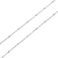 Silver satellite chain variant featuring polished stainless steel beads for DIY jewelry - Flat Cross Satellite Chain Diameter 0.35mm Width 2mm Interval 15mm / Steel Color 1m/Pack