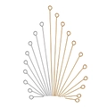 Golden and silver stainless steel eye pins for DIY jewelry making in various lengths - 0.6x45mm / Eye Pin / 100pcs Pack / Steel Color