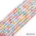 Facettierte Kristallperlen in Macaron-Farben 8x5,5 mm für DIY-Schmuck und Handwerk - Radperlen