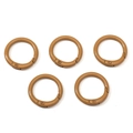 Five-piece khaki matte spray-painted alloy spring O-rings for DIY keychains and jewelry - Diameter approx 23.5mm / Brown