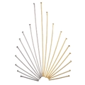 Stainless steel headpins in gold and silver finish for DIY jewelry making - 0.6x45mm / T Pins / 50 Pieces / Gold Plated Steel
