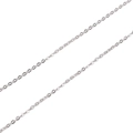 Polished silver stainless steel box chain for handmade DIY jewelry crafting and accessories - Flat Cable Chain Diameter 0.35mm Width 1.5mm Size 1.5x2mm / Steel Color 1m/Pack