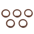 Brown circular spring O-ring alloy buckles for DIY jewelry and keychains, 5-piece set - Diameter approx 23.5mm / Dark Brown