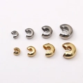 Polished stainless steel crimp bead covers in gold and silver for DIY jewelry making - 3mm / Crimp Bead Covers / 10 Pieces Pack / Gold