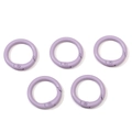 Set of five light purple painted alloy spring O-rings for DIY jewelry making - Diameter approx 23.5mm / Light Purple