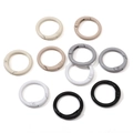 Colorful alloy round spring snap hooks in neutral tones for DIY keychains and bags - Diameter approx 23.5mm / Black & Grey Marble