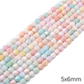 Mix aus 5x6mm Macaron Kristallperlen mit AB-Beschichtung für DIY-Schmuckherstellung - Seitenperle