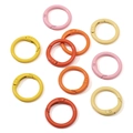Colorful alloy spring O-rings for DIY keychains and jewelry making accessories - Diameter approx 23.5mm / Orange and Yellow Series