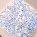 Mix di perline in acrilico blu e bianche a forma di fiore e stella per gioielli fai da te - Circa 2,5-10 mm, Foro 1 mm, 10 g/Confezione (circa 100-130 pz) / Gamma di colori blu
