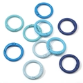 Blue series assorted alloy spring rings with matte paint finish for DIY crafts - Diameter approx 23.5mm / Blue Series