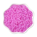 Perles de verre œil de chat rose vif de 4mm pour bijoux DIY dans un bol blanc fleuri - 4mm (10g/paquet, env. 150 pièces) / Magenta