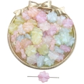 Pastellfarbene Kleeblatt-Perlen aus Acryl für DIY-Schmuck in einer goldenen Schale - Irisierendes Kleeblatt / 30 Stück/Packung / Meerjungfrau Aurora Gemischt