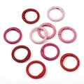 Pink and red spray-painted metal spring O-rings for DIY keychains and jewelry making - Diameter approx 23.5mm / Red Series