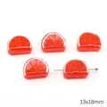 Perles en verre tranche d'orange 13x18mm pour la création de bijoux DIY - Tranche de Citron Rouge