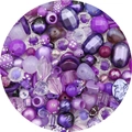 Bastelset mit lila Acrylperlen und Barock-Harzperlen für DIY Armbänder und Schmuck - Stil 1 / 30g Pro Packung / Lila Serie