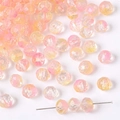 Pink and yellow gradient faceted glass rondelle beads for DIY jewelry making - Orange Pink (8x7mm) / 50 Pieces/Pack