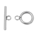 Fermoir à bascule OT poli en acier inoxydable pour colliers et bijoux DIY - Boucle Ot Boucle 2×21mm Anneau 2×12mm 1 Jeu/paquet