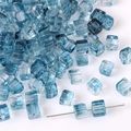 Light blue gradient 7mm glass cube beads for jewelry making and DIY crafts projects - Approx 7mm (Hole Approx 1mm) 30 Pcs/Pack / Peacock Blue