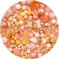 Kit per gioielli fai-da-te con perle barocche in acrilico nei toni dell'arancio e rosa - Stile 1 / 30g Per Confezione / Serie Germoglio di Neve