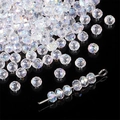 Faceted AB crystal glass heart beads with rainbow coating for DIY jewelry making - Flat Bead Style (4x3mm)
