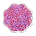 Perles en verre œil de chat de 4mm rose et lilas pour bijoux DIY dans un plateau pétale - 4mm (10g/paquet, env. 150 pièces) / Mélange Éclatant de Couleurs