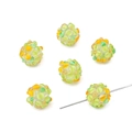 Perles en verre artisanales avec motif pétale jaune et vert pour bijoux DIY - 12mm (1 Pièce) / Vert clair