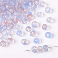 Faceted gradient glass rondelle beads in light blue and pink for DIY jewelry making - Blue (8x7mm)