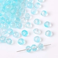 Faceted light blue crystal spacer beads with center holes for DIY jewelry making - Lake Blue (8x7mm)