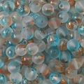 Ronde matglazen kralen met goudfolie in blauw en oranje voor DIY sieraden maken - 8mm (50 stks/Verpakking) / Gradiënt Oranje Blauw