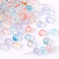 Faceted gradient glass rondelle beads in pastel pink, blue, and purple for jewelry making - Mixed Colors (8x7mm)
