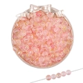 Perles en verre dépoli rose dans un plateau pour projets de bijoux faits à la main - 8mm (50 pcs/Paquet) / Rose vif
