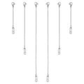 Lot de 6 chaînes d'extension en acier inoxydable argenté avec fermoirs mousquetons et tags - Chaînes D'extension : 1 De Chaque Longueur (6/10/15 Cm) ; 3 Chaînes Par Paquet (couleur Naturelle)
