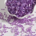 Polished iridescent purple glass bugle beads for DIY jewelry and embroidery crafts - 15g/Pack (Approx. 300 Pcs) / Purple