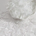 DIY colorful iridescent white 2x7mm glass bugle beads for handmade jewelry making - 15g/Pack (Approx. 300 Pcs) / White