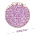 Perles en verre dépoli lavande avec finition translucide pour bijoux DIY - 50 Pièces/Paquet (8mm/Trou 1mm) / Violet